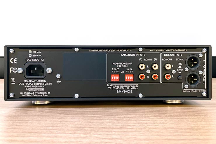 HPA V340のリアパネル