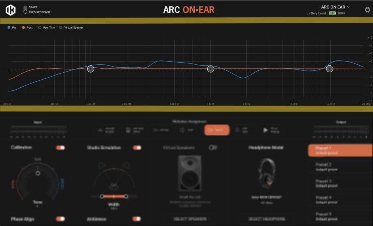ソフトのバンドイコライザー設定の画像