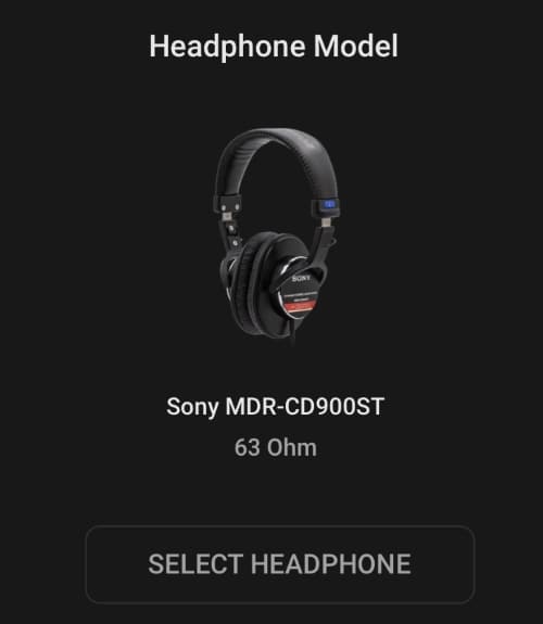 ソフトのヘッドホン選択画面の画像