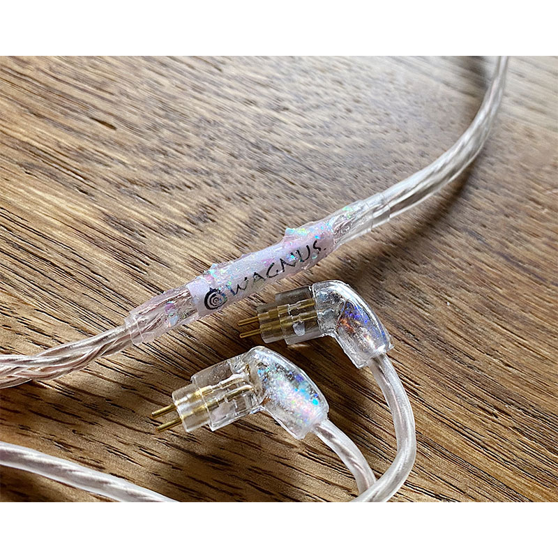 ROSA TESORO 4.4mm 5極 トープラ販売製 CINQBES 純銅材 無メッキプラグ Custom 2pin オーロラアートワーク イヤーコネクタ装飾
