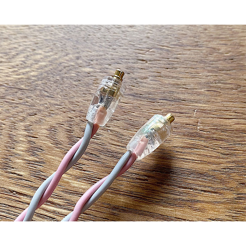 Vintage NEVE Console wire “Rupert”(Stripe) 4.4mm 5極 トープラ販売製 CINQBES 純銅材 銀メッキプラグ MMCX イヤーコネクタ装飾