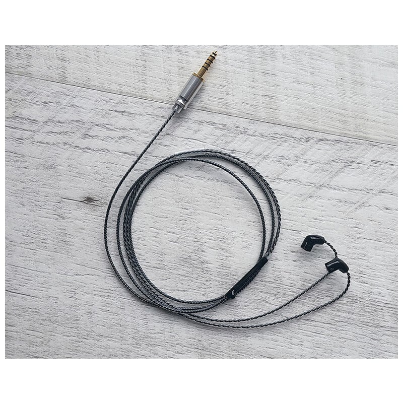 Black Diamond Vier / 4.4mm 5極 AEC製金メッキプラグ / qdc / ロゴ＆イヤーコネクタアートワーク ブラックキュービックジルコニア装飾