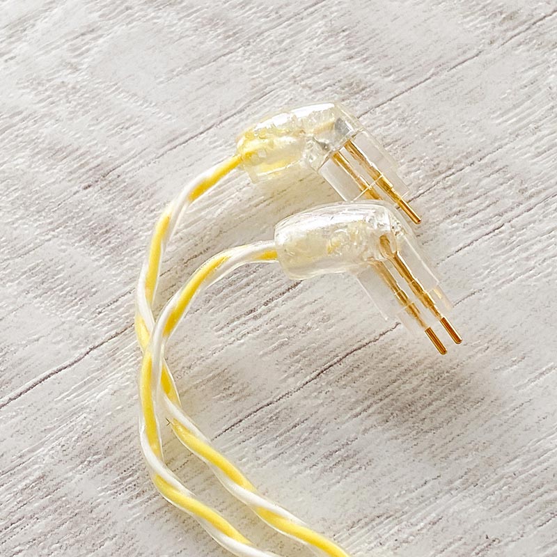 Lemonade Moon 4.4mm 5極 トープラ販売製 黄銅材 銀メッキプラグ Custom 2pin レモネードパールアートワーク イヤーコネクタ  レモネードパール装飾