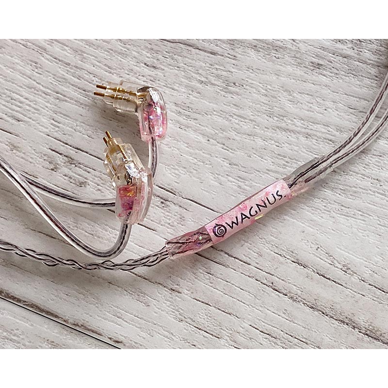 CALIENTE 4.4mm 5極 トープラ販売製 CINQBES 純銅材 無メッキプラグ Custom 2pin オーロラアートワーク イヤーコネクタ装飾