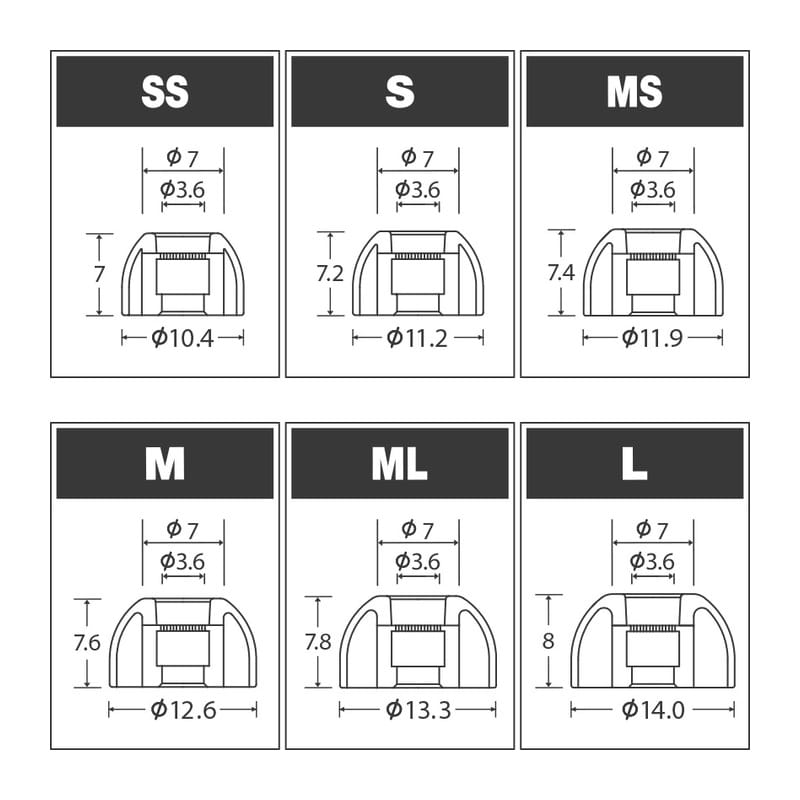 SednaEarfit XELASTEC II Standard  [イヤーピース MS/M/MLサイズ各1ペア] [AZL-XELASTEC II-ST-SET-M]