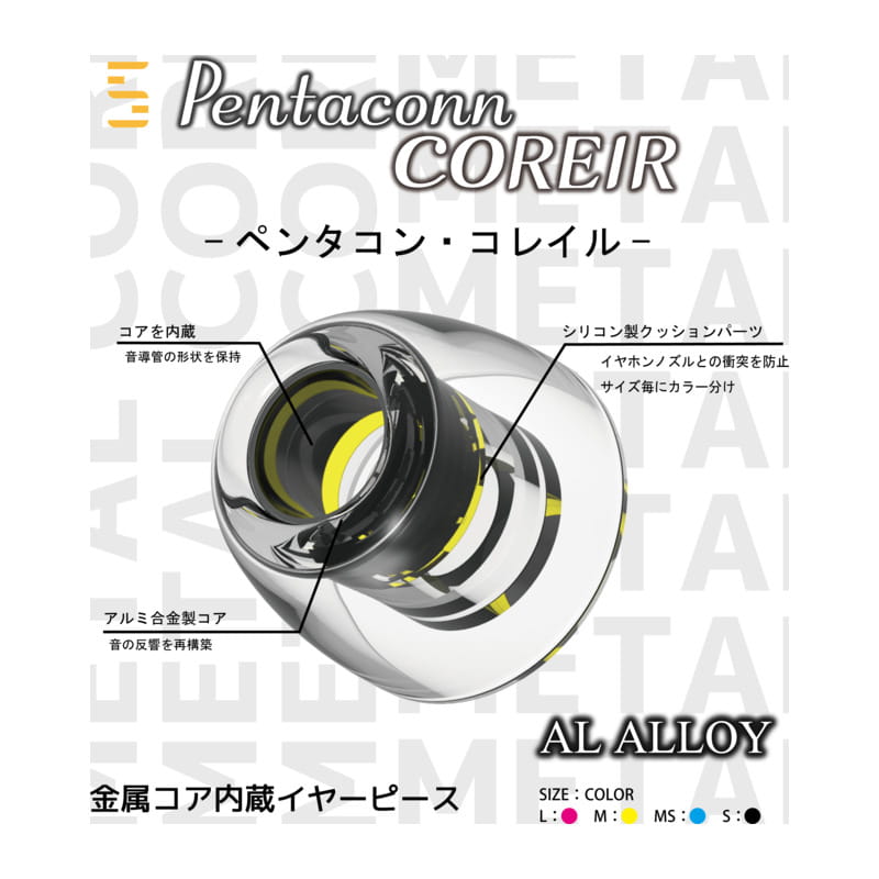 Pentaconn COREIR -ペンタコンコレイル- AL ALLOY S 2ペア Black [PTM02-S]