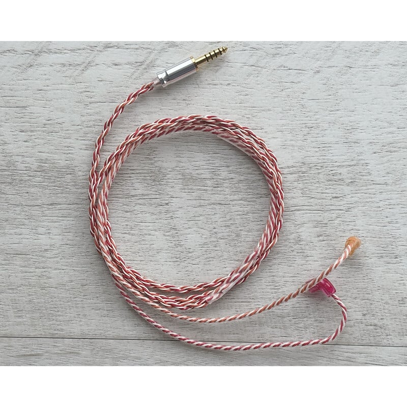 Mairegen Acht -Type Red × Orange × White- / 4.4mm 5極 AEC製 金メッキプラグ / Custom 2pin / イヤーコネクタアートワーク