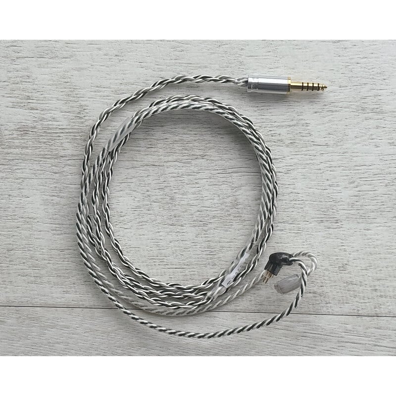 Mairegen Acht -Type Black × Gray × White- / 4.4mm 5極 AEC製 金メッキプラグ / Custom 2pin / イヤーコネクタアートワーク