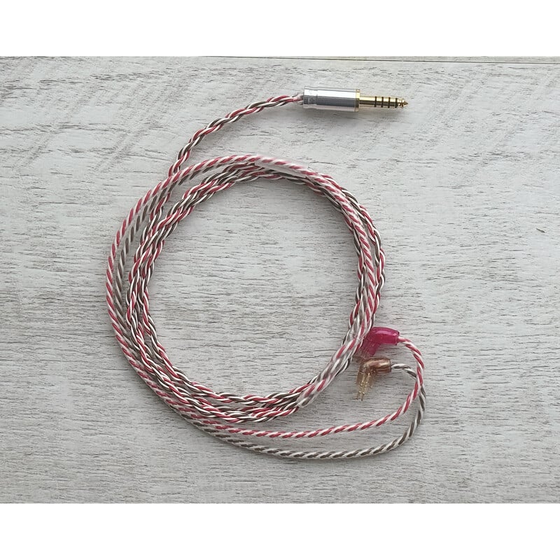 Mairegen Acht -Type Brown × Red × White- / 4.4mm 5極 AEC製 金メッキプラグ / Custom 2pin / イヤーコネクタアートワーク