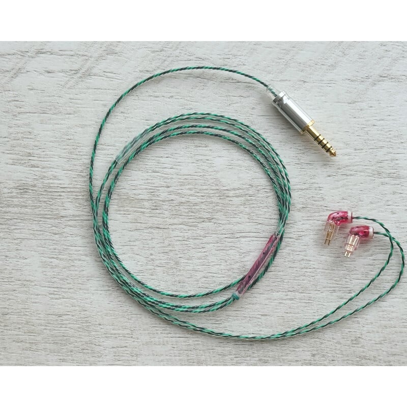 Watermelon Lily / 4.4mm 5極 AEC製 金メッキプラグ / Custom 2pin / ロゴ＆イヤーコネクタアートワーク