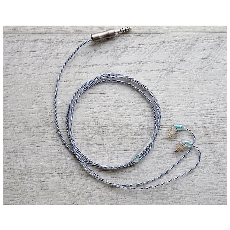 Antarctica Thawed / 4.4mm 5極 トープラ販売製黄銅材 銀メッキプラグ / Custom 2pin / ロゴ＆イヤーコネクタアートワーク カルセドニー装飾