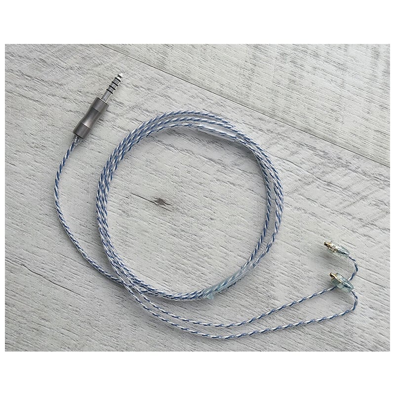 Antarctica Thawed / 4.4mm 5極 トープラ販売製黄銅材 銀メッキプラグ / MMCX / ロゴ＆イヤーコネクタアートワーク カルセドニー装飾