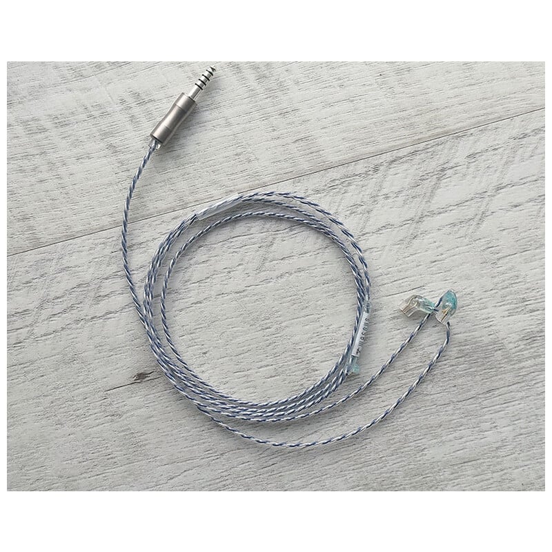 Antarctica Thawed / 4.4mm 5極 トープラ販売製黄銅材 銀メッキプラグ / qdc / ロゴ＆イヤーコネクタアートワーク カルセドニー装飾