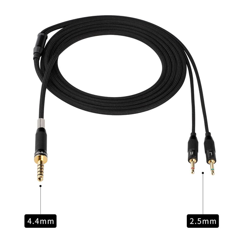 SIV-PHN ヘッドホン用ケーブル 4.4mm - 2.5mm 2極(LR) (ブラック) [SIV-PHN-4.4 BLK-2.5mm2極(L/R)]