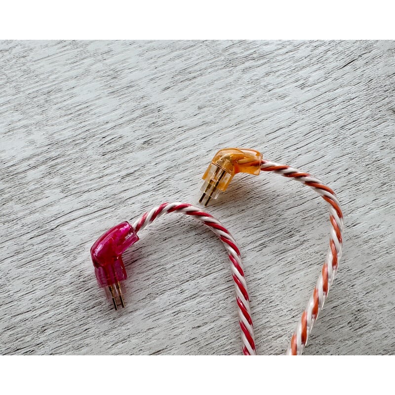 Mairegen Acht -Type Red × Orange × White- / 4.4mm 5極 AEC製 金メッキプラグ / Custom 2pin / イヤーコネクタアートワーク