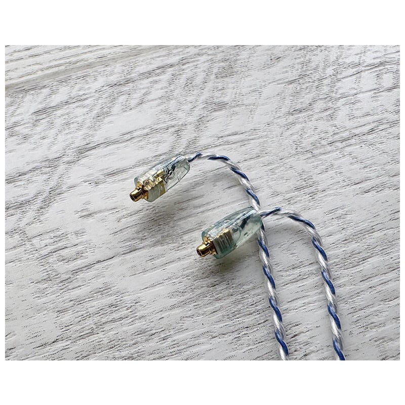 Antarctica Thawed / 4.4mm 5極 トープラ販売製黄銅材 銀メッキプラグ / MMCX / ロゴ＆イヤーコネクタアートワーク カルセドニー装飾