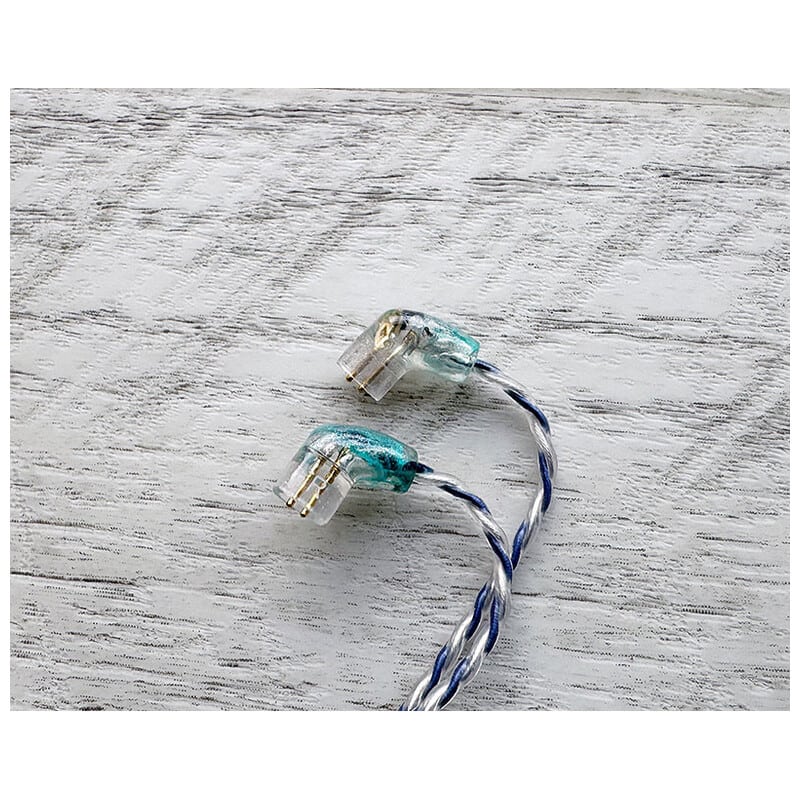 Antarctica Thawed / 4.4mm 5極 トープラ販売製黄銅材 銀メッキプラグ / qdc / ロゴ＆イヤーコネクタアートワーク カルセドニー装飾