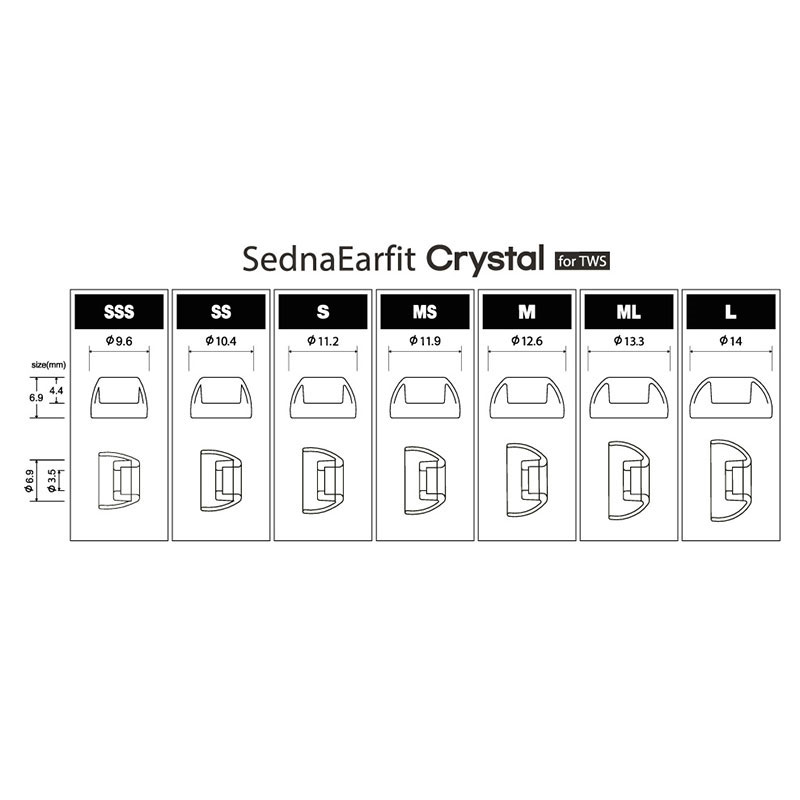 AZLA (アズラ) SednaEarfit Crystal for TWS [イヤーピース Mサイズ2