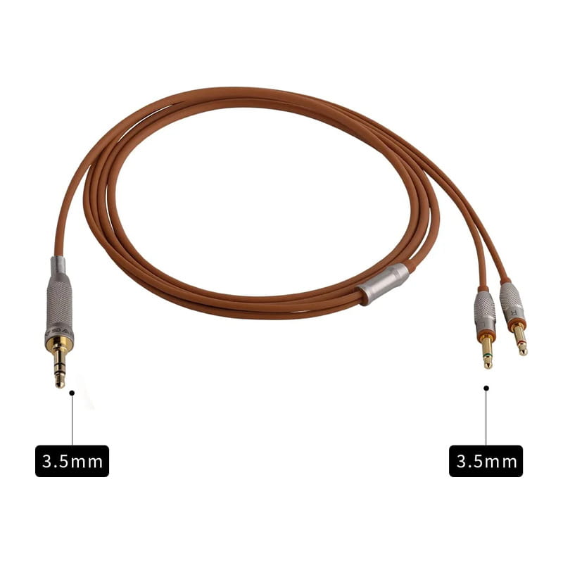 SIV-LUAN ヘッドホン用ケーブル 3.5mm - 3.5mm 2極(LR)(ブラウン) [SIV-LUAN-3.5 BRN-3.5mm2極(L/R)]
