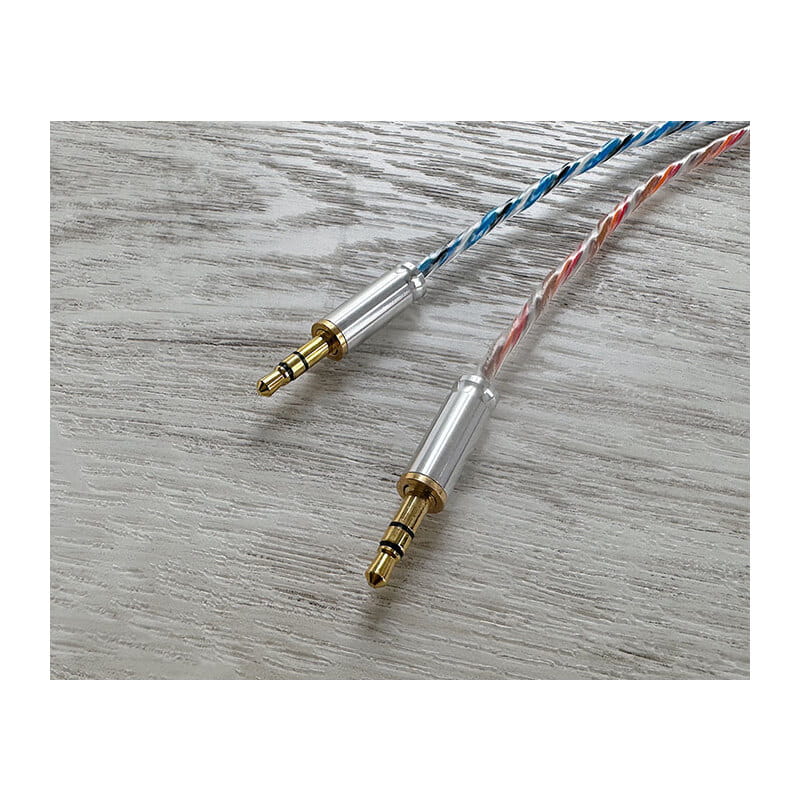 Neu-Farbe -Headphone cable- / 4.4mm 5極 トープラ販売製金メッキプラグ / 3.5mm 3極（L/R）二又 / ケーブル長さ：約180cm