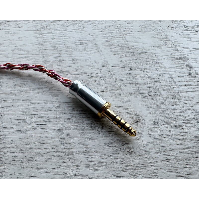 Mairegen Acht -Type Pink × Orange × White- / 4.4mm 5極 AEC製 金メッキプラグ / Custom 2pin / イヤーコネクタアートワーク