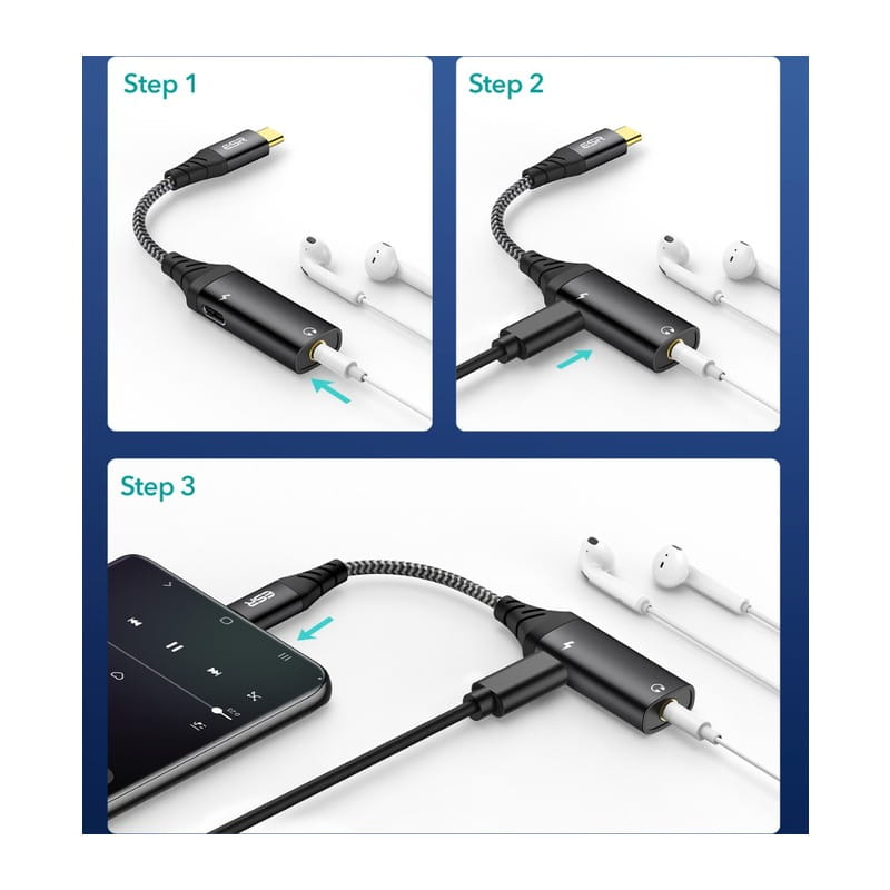 2-in-1 USB-C PD Headphone Jack Adapter