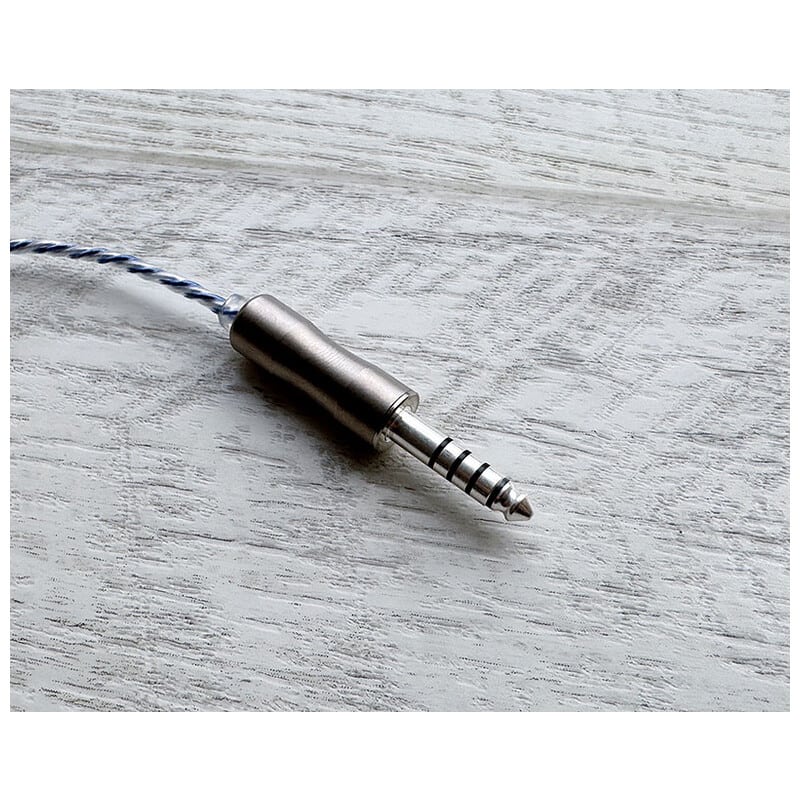 Antarctica Thawed / 4.4mm 5極 トープラ販売製黄銅材 銀メッキプラグ / qdc / ロゴ＆イヤーコネクタアートワーク カルセドニー装飾