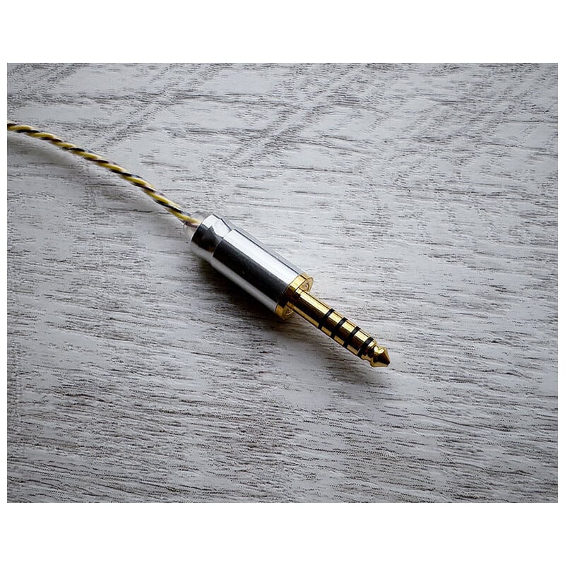 Harvest Moon / 4.4mm 5極 AEC製金メッキプラグ / qdc / ロゴ＆イヤーコネクタアートワーク ホワイトムーンストーン装飾