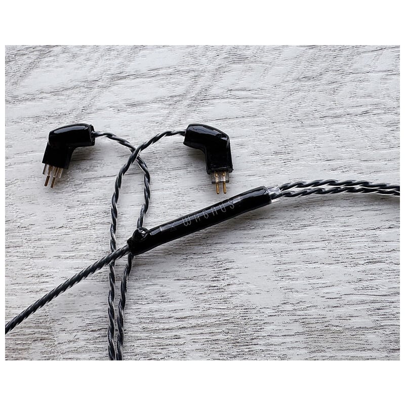 Black Diamond Vier / 4.4mm 5極 AEC製金メッキプラグ / Custom 2pin / ロゴ＆イヤーコネクタアートワーク ブラックキュービックジルコニア装飾