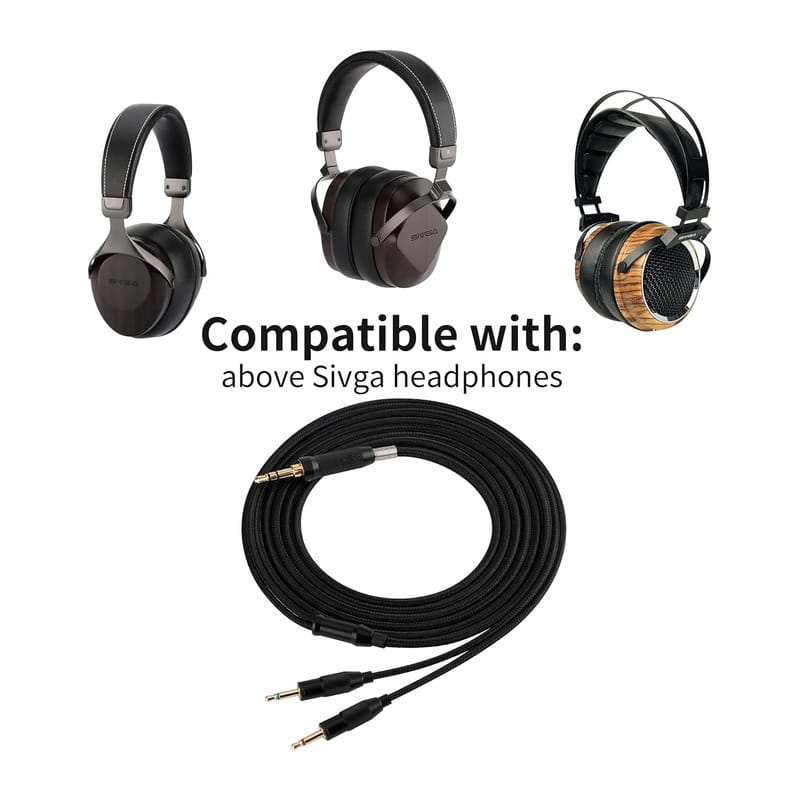 SIV-PHN ヘッドホン用ケーブル 3.5mm - 2.5mm 2極(LR) (ブラック) [SIV-PHN-3.5 BLK-2.5mm2極(L/R)]