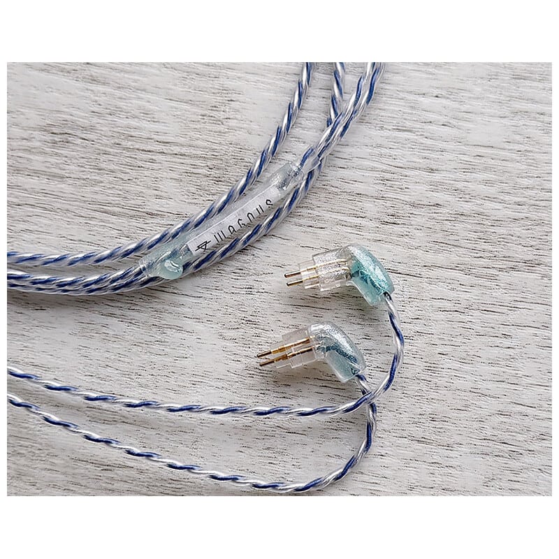 Antarctica Thawed / 4.4mm 5極 トープラ販売製黄銅材 銀メッキプラグ / Custom 2pin / ロゴ＆イヤーコネクタアートワーク カルセドニー装飾