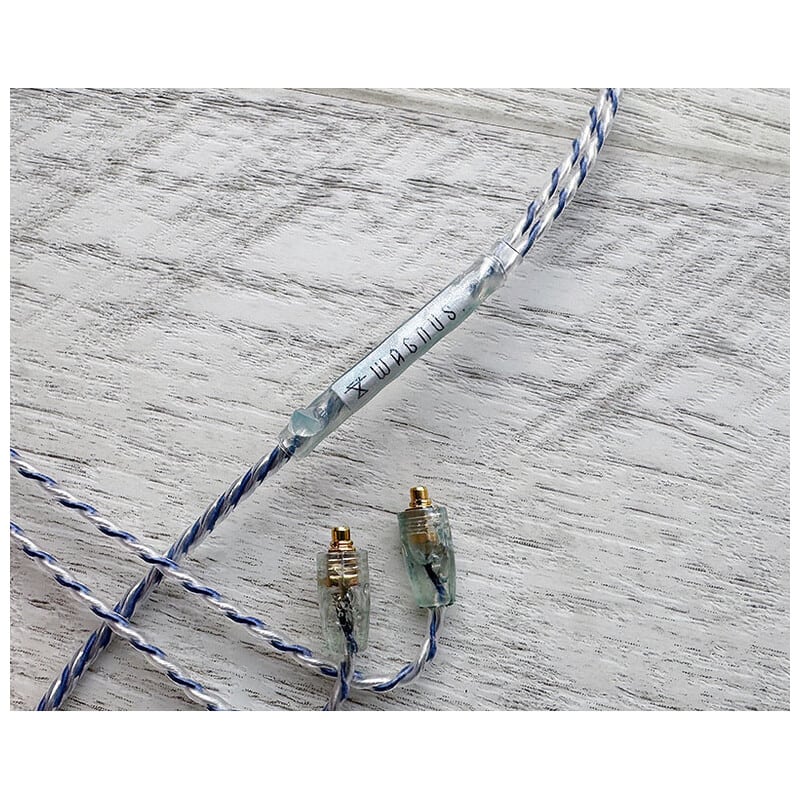 Antarctica Thawed / 4.4mm 5極 トープラ販売製黄銅材 銀メッキプラグ / MMCX / ロゴ＆イヤーコネクタアートワーク カルセドニー装飾