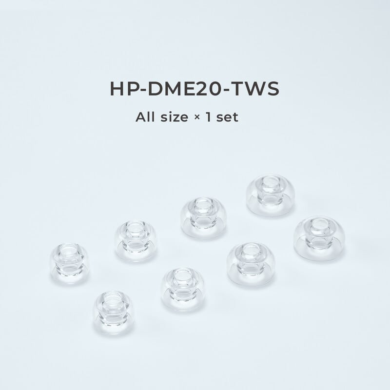 ディープマウントイヤーピース ZONE for TWS XS, S, M, L size 各1set・クリア [HP-DME20CL-TWS]（2025年12月3日発売予定）