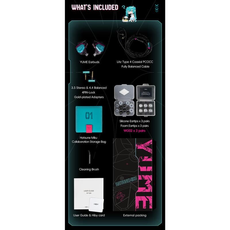 HiBy Digital YUME + HC1 Plug for Cu4（Cyan）Set [YUME-HC1CY-SET