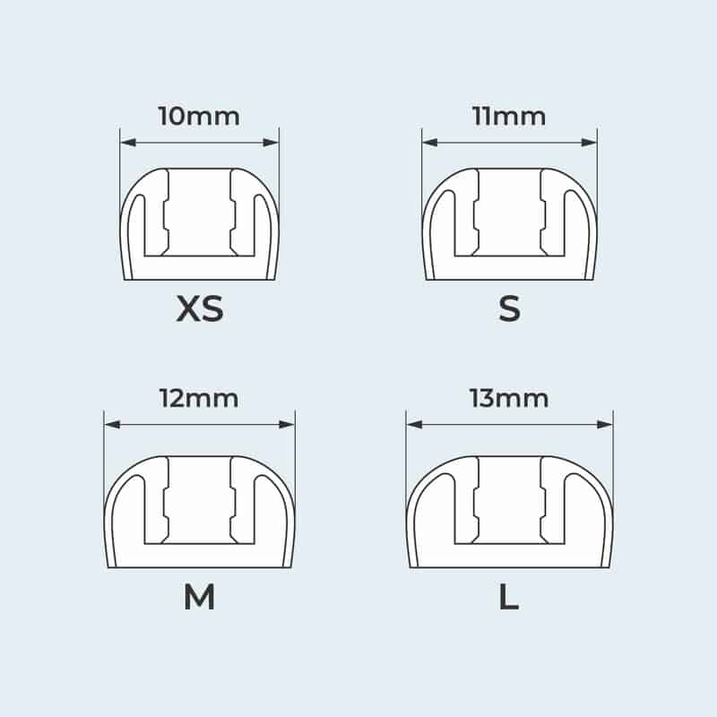 ディープマウントイヤーピース ZONE for TWS XS, S, M, L size 各1set・クリア [HP-DME20CL-TWS]（2025年12月3日発売予定）