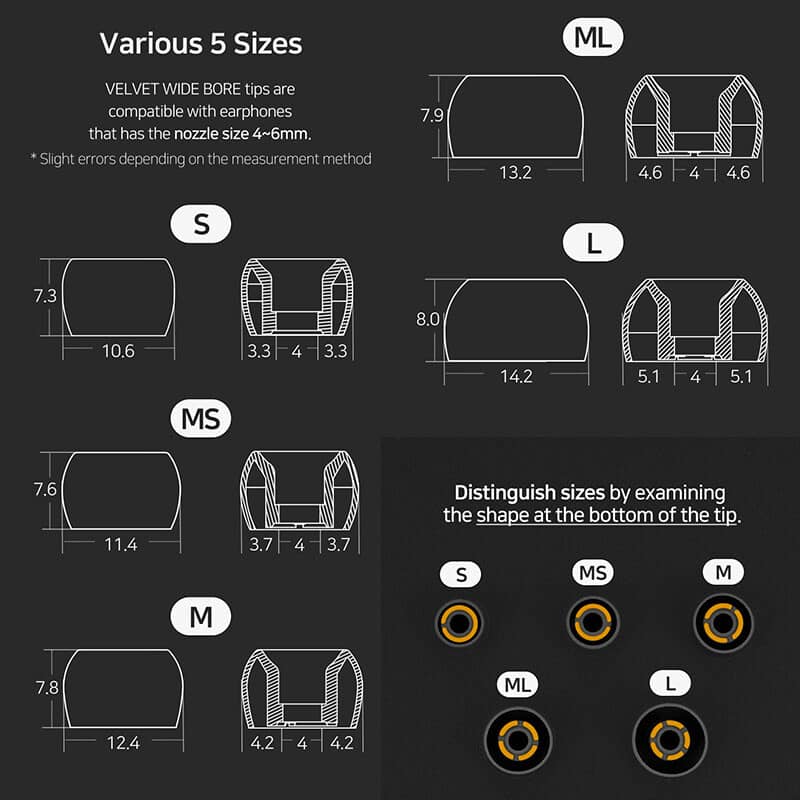 VELVET WIDE BORE 1 Pair (MS)
