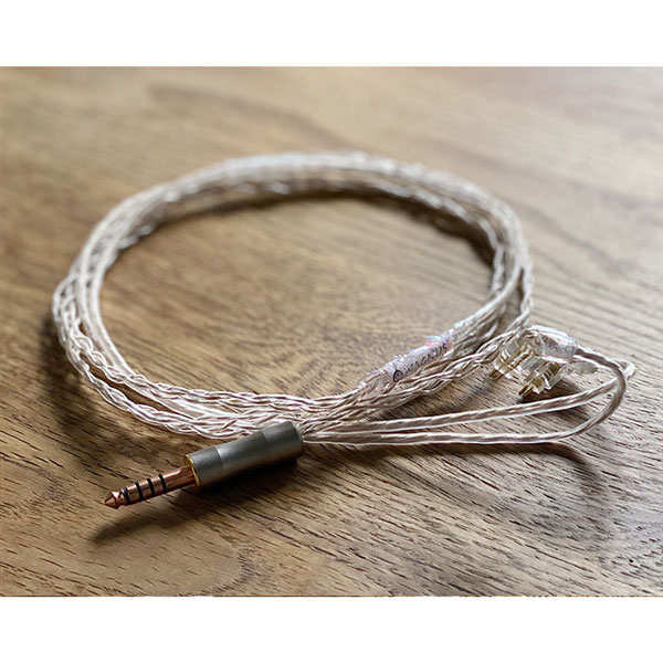 ROSA TESORO 4.4mm 5極 トープラ販売製 CINQBES 純銅材 無メッキプラグ Custom 2pin オーロラアートワーク イヤーコネクタ装飾