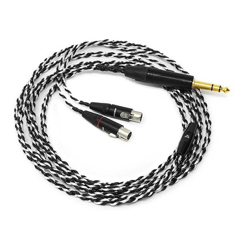 Premium Black-Silver headphone cable for LCD/プレミアムケーブル 6.3mm標準プラグ CBL-BL-1030