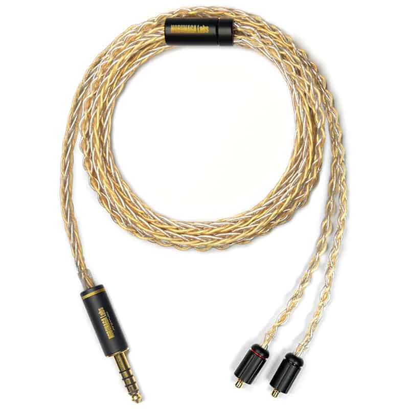 102SSC 8芯 miniXLR4極→4.4mm5極 バランスケーブル 12 MMCX型 【8本編み】精密導体102SSC撚線リケーブル 4.4mm5極