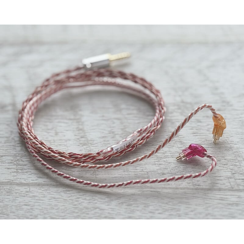 Mairegen Acht -Type Red × Orange × White- / 4.4mm 5極 AEC製 金メッキプラグ / Custom 2pin / イヤーコネクタアートワーク