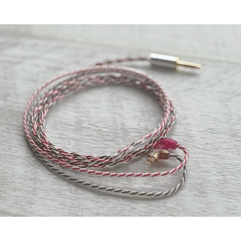 Mairegen Acht -Type Brown × Red × White- / 4.4mm 5極 AEC製 金メッキプラグ / Custom 2pin / イヤーコネクタアートワーク