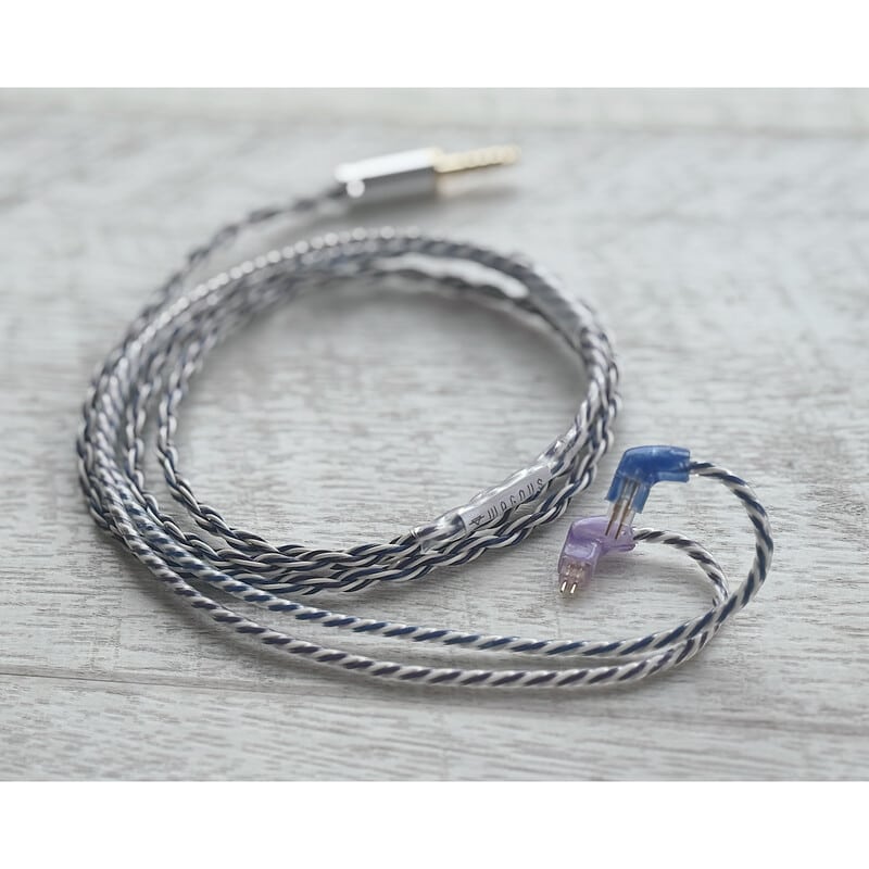 Mairegen Acht -Type Blue × Purple × White- / 4.4mm 5極 AEC製 金メッキプラグ / Custom 2pin / イヤーコネクタアートワーク