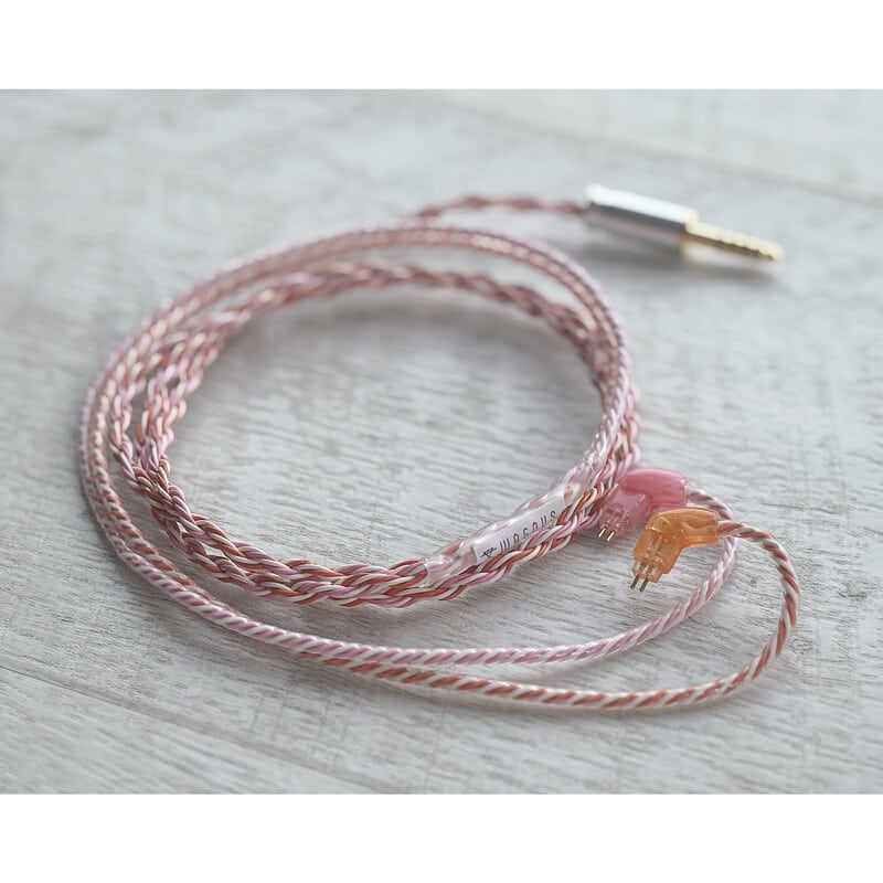 Mairegen Acht -Type Pink × Orange × White- / 4.4mm 5極 AEC製 金メッキプラグ / Custom 2pin / イヤーコネクタアートワーク