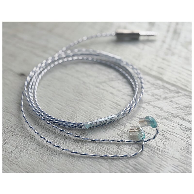 Antarctica Thawed / 4.4mm 5極 トープラ販売製黄銅材 銀メッキプラグ / qdc / ロゴ＆イヤーコネクタアートワーク カルセドニー装飾