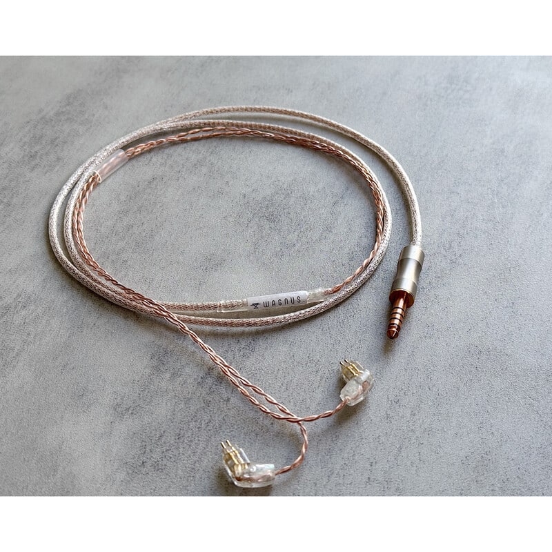 Isotope Knot / 4.4mm 5極 トープラ販売製 CINQBES 純銅材 無メッキプラグ / Custom 2pin / ロゴ&イヤーコネクタアートワーク