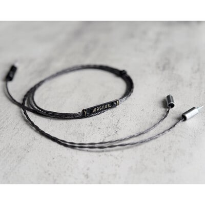 Black Hidden Sheep / WAGNUS. Original 4.4mm 5-pole Plug EIR - “ARGENTA” / WAGNUS. Original IEM 2pin EIR - “ARGENTA“ / NDT製法仕様/特殊ロゴプレート ブラックラブラドライト・シングル装飾