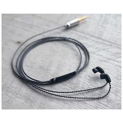 Black Diamond Vier / 4.4mm 5極 AEC製金メッキプラグ / qdc / ロゴ&イヤーコネクタアートワーク ブラックキュービックジルコニア装飾