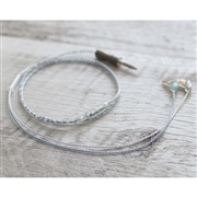 Pixie Delight 4.4mm 5極 トープラ販売製 黄銅材 銀メッキプラグ Custom 2pin オーロラアートワーク イヤーコネクタ装飾 (ケーブル長さ：約90cm)