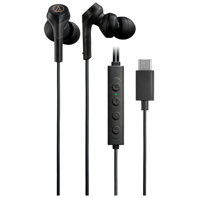 ノイズキャンセリングUSB Type-C用イヤホン ATH-CKS330NC BK
