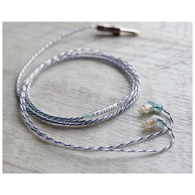 Antarctica Thawed / 4.4mm 5極 トープラ販売製黄銅材 銀メッキプラグ / Custom 2pin / ロゴ&イヤーコネクタアートワーク カルセドニー装飾